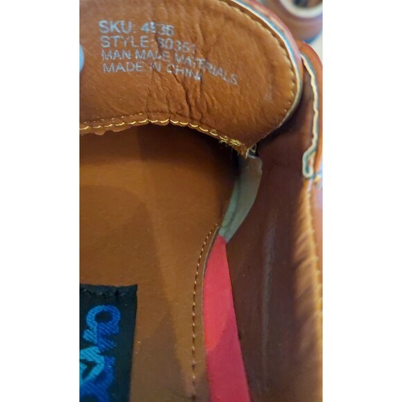 Owsor Boys Dress Shoes Brown Square Toe Tie Sz 3 Church Wedding Gently Used - Picture 7 of 8